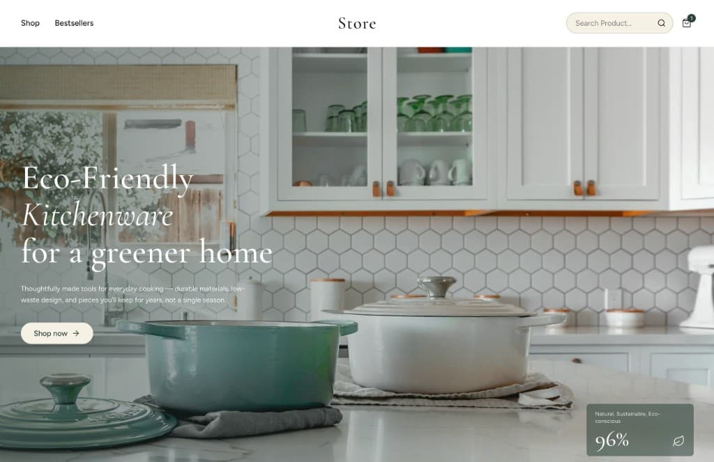 Kitchenware storefront preview