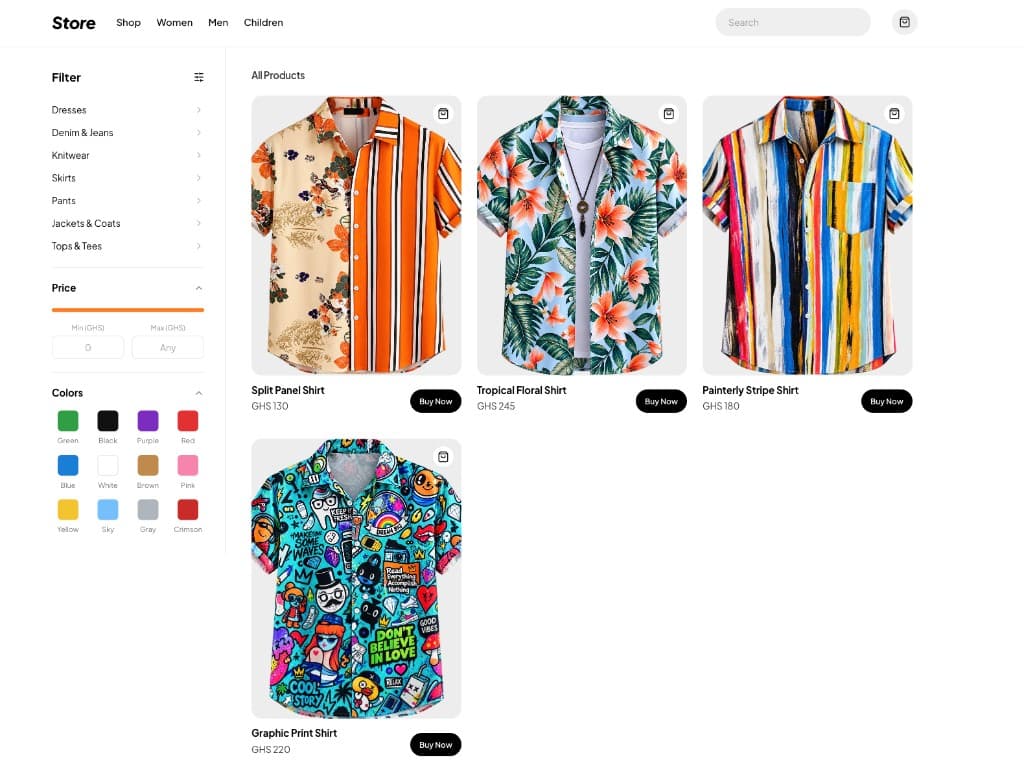 Simple storefront preview